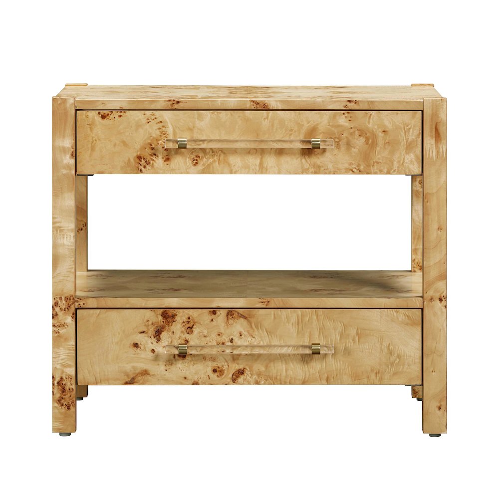 Brandyss Natural Burl Nightstand. Picture 3