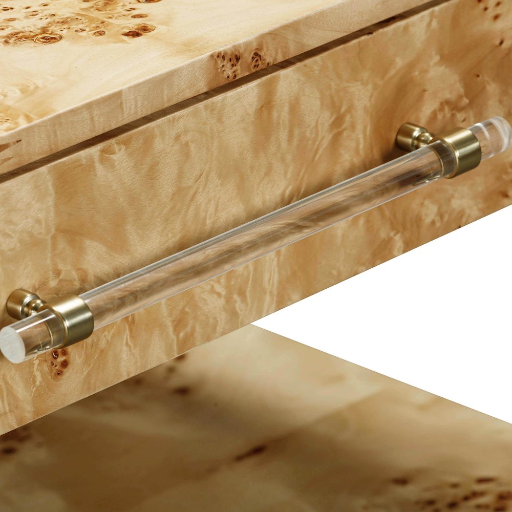 Brandyss Natural Burl Nightstand. Picture 4