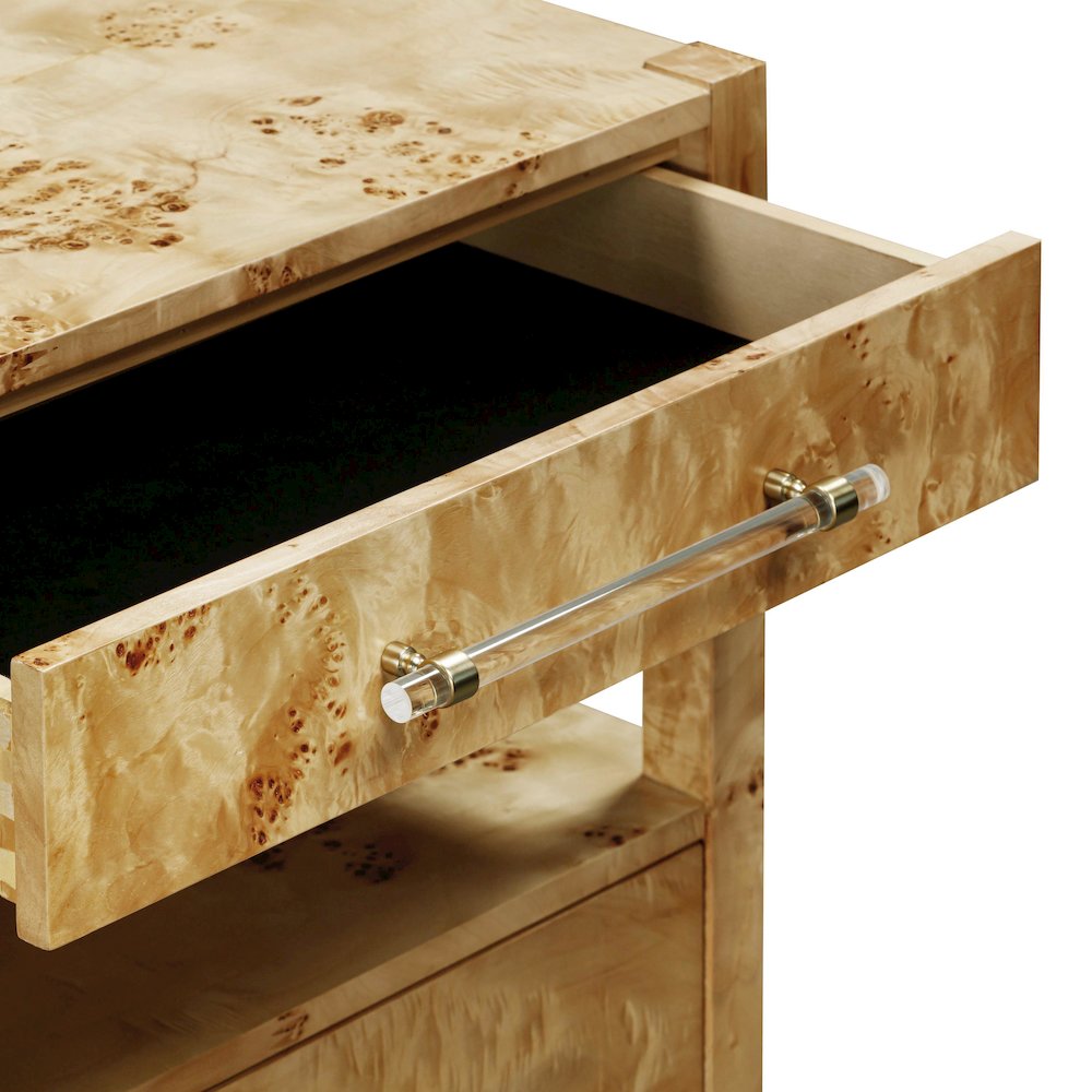 Brandyss Natural Burl Nightstand. Picture 6