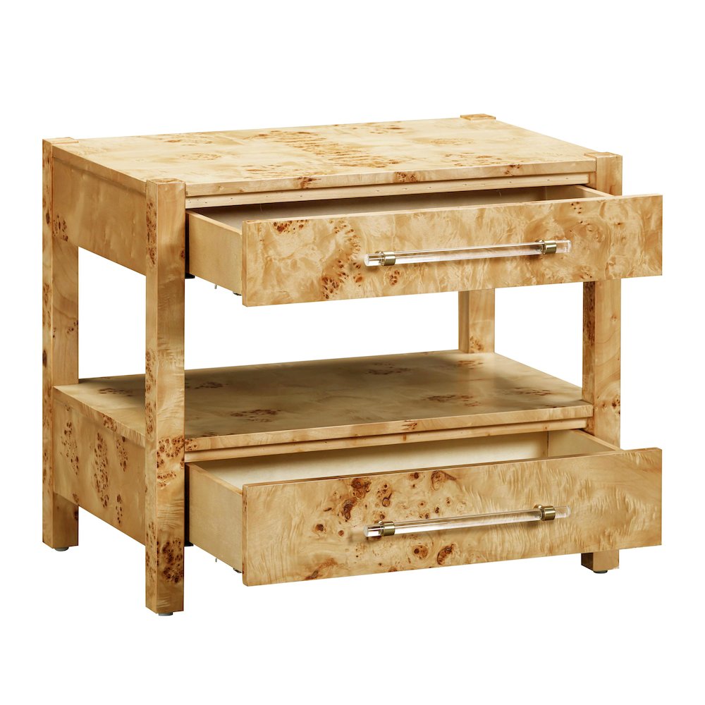 Brandyss Natural Burl Nightstand. Picture 7