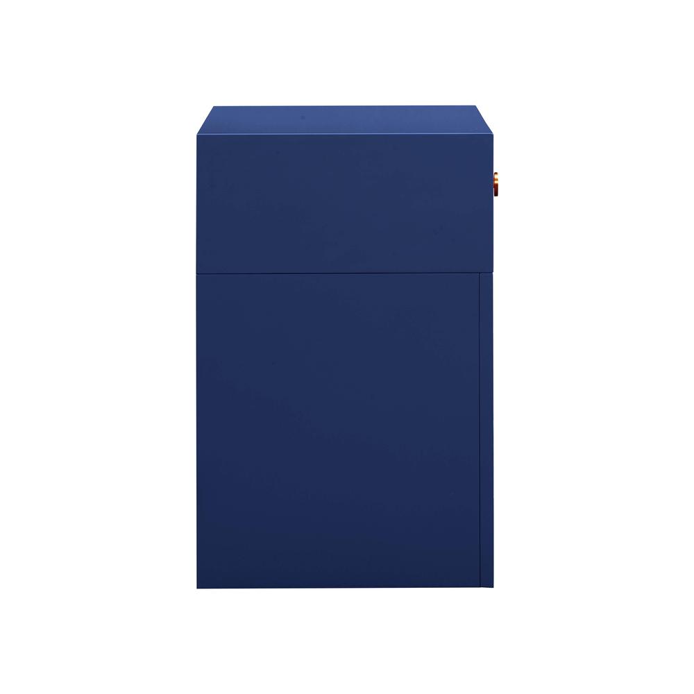 Suzie Navy & Rattan Nightstand. Picture 3