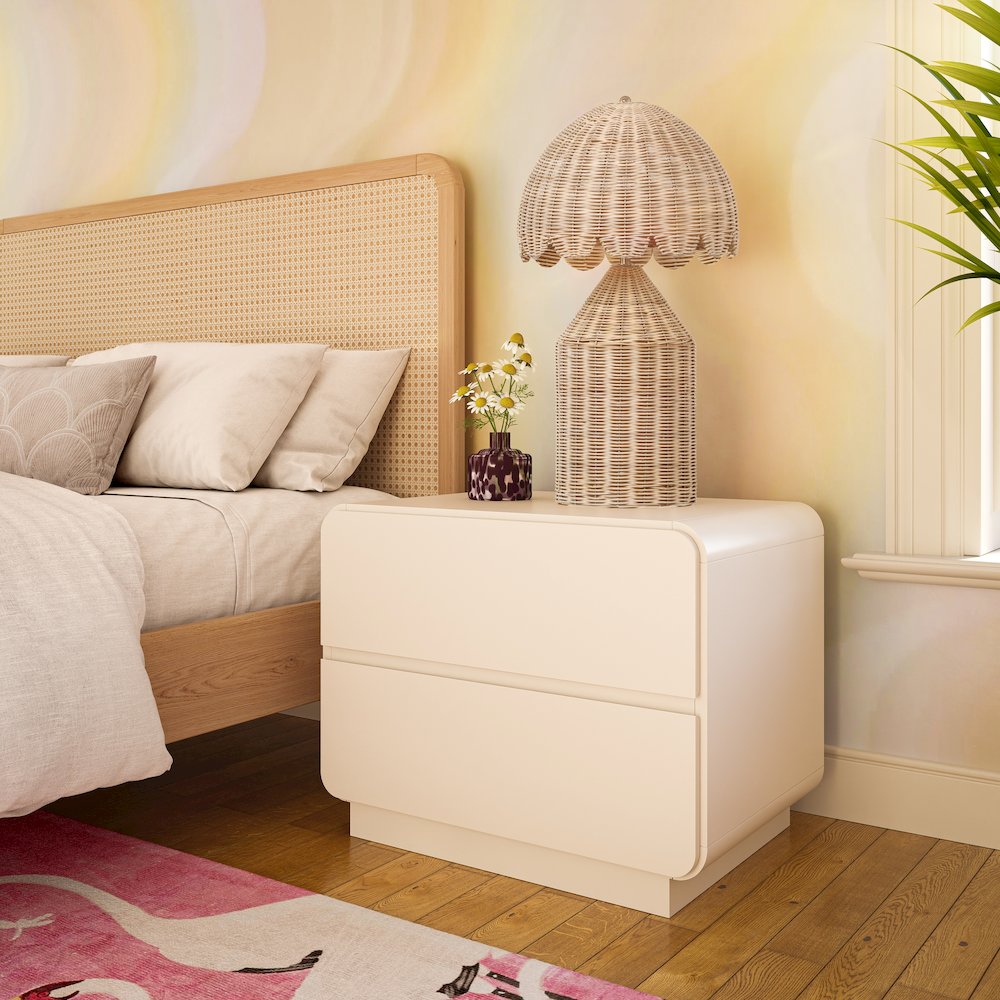 Sagura Cream Nightstand. Picture 2