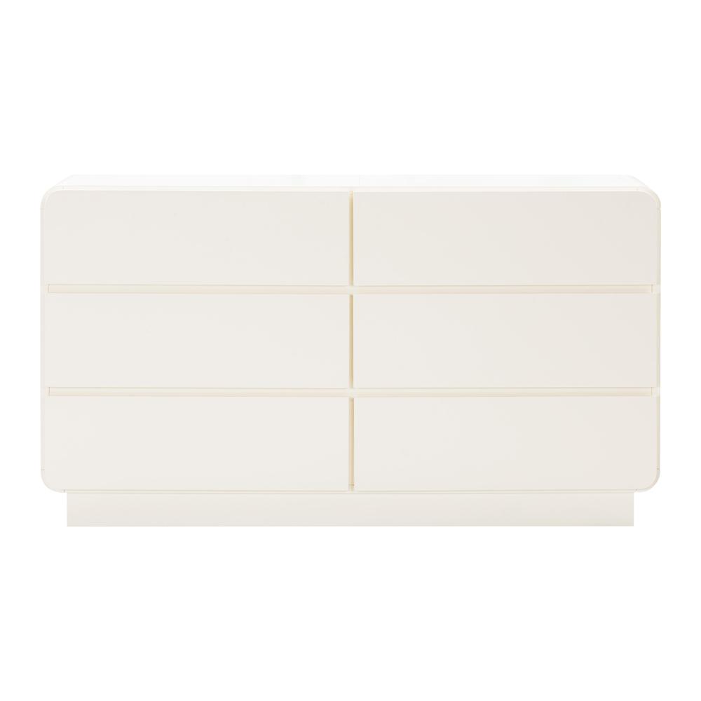 Elegant 6-Drawer Dresser in Cream Finish with Acacia and MDF Construction. Picture 2