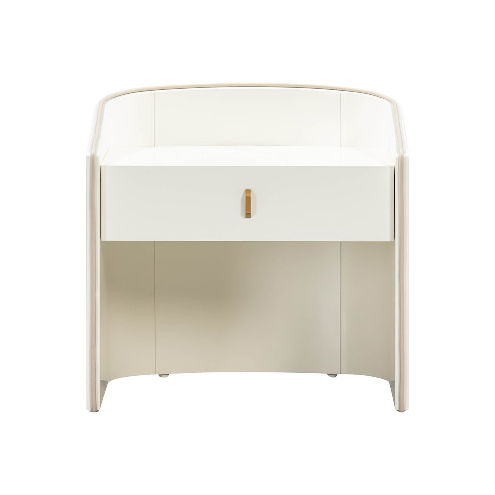 Collins Cream Lacquer Nightstand. Picture 3