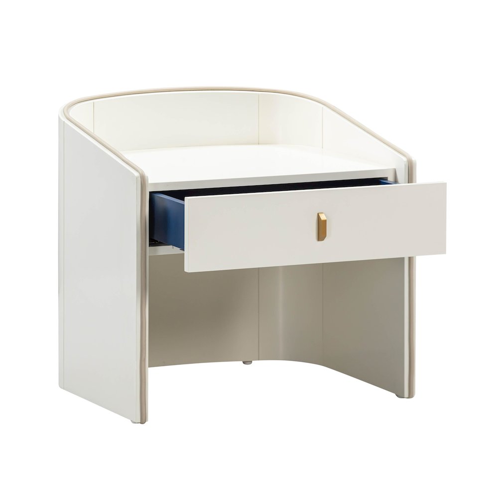 Collins Cream Lacquer Nightstand. Picture 6