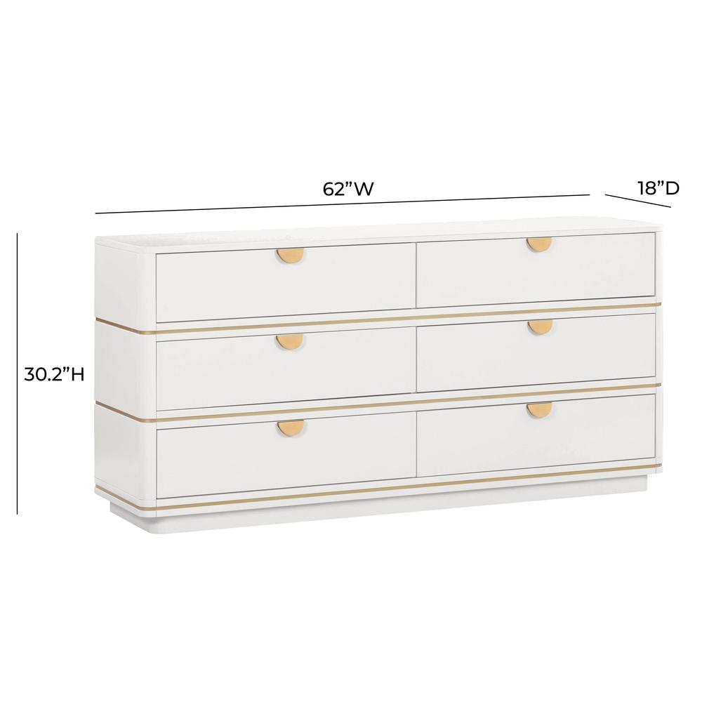 Julieta Cream 6 Drawer Dresser. Picture 7