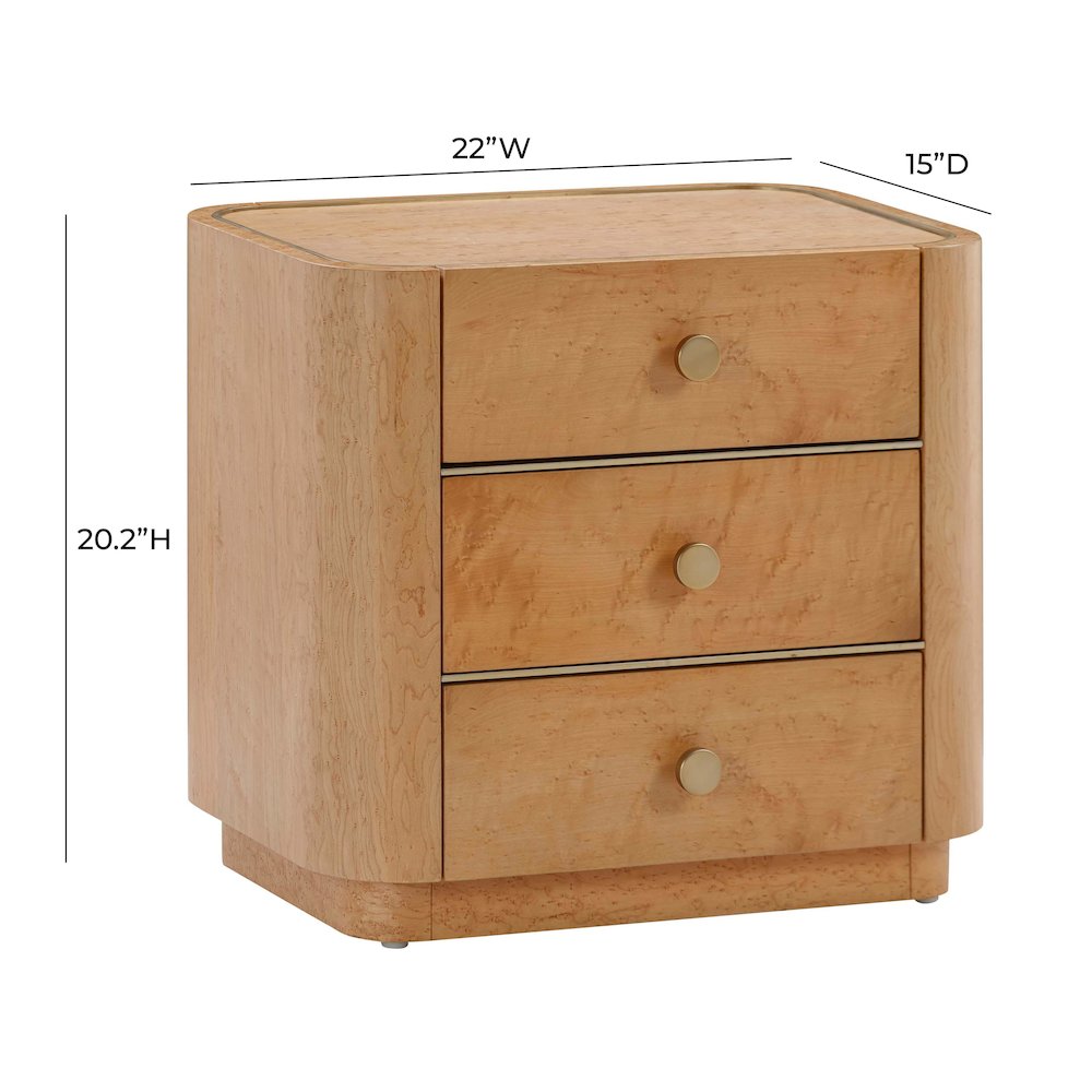 Abigail Natural Birdseye Maple Nightstand. Picture 8