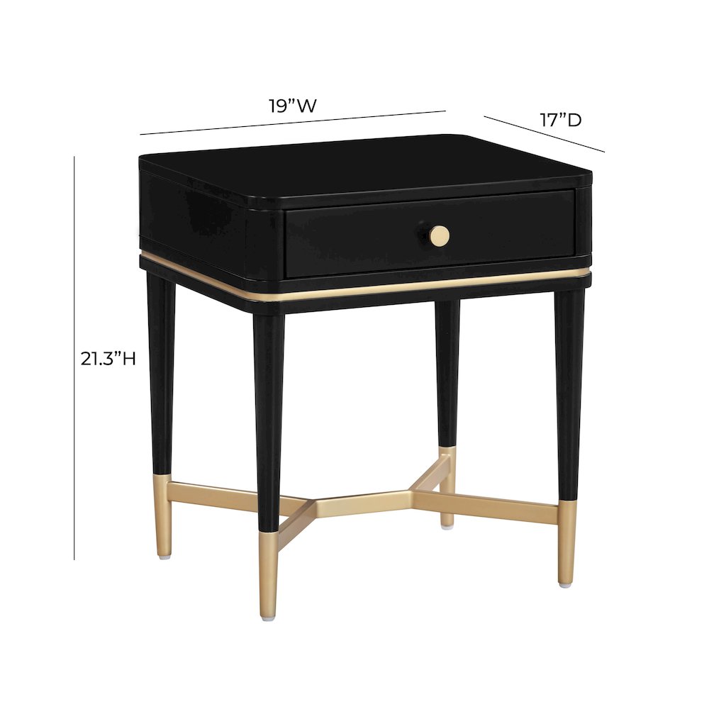 Julieta Black Nightstand. Picture 8
