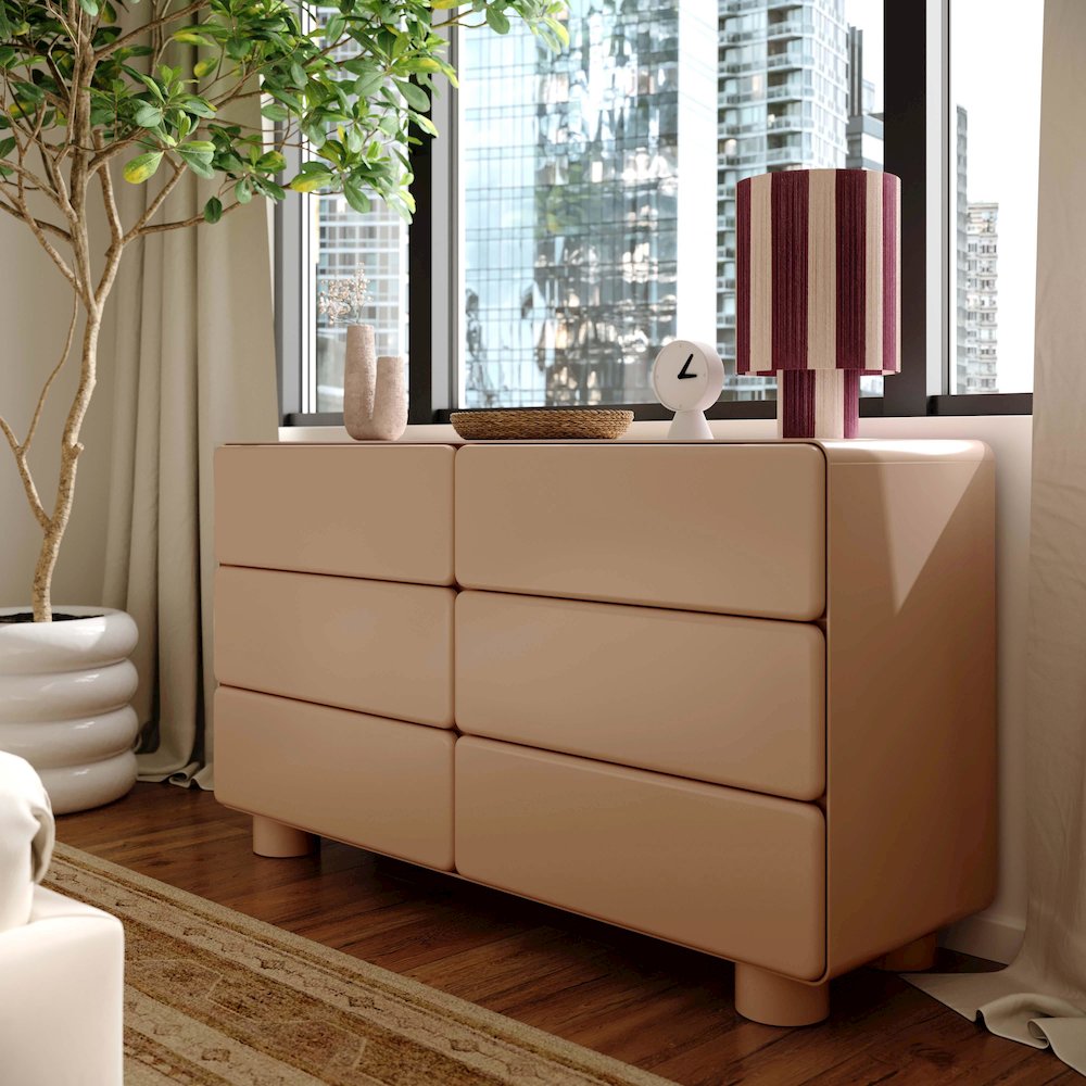 Tammy Taupe 6-Drawer Dresser. Picture 2