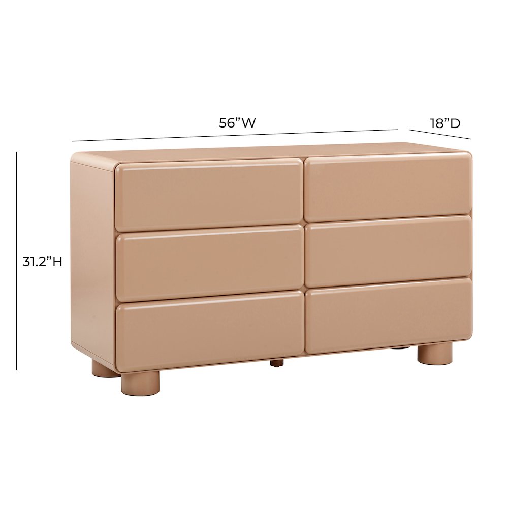 Tammy Taupe 6-Drawer Dresser. Picture 6