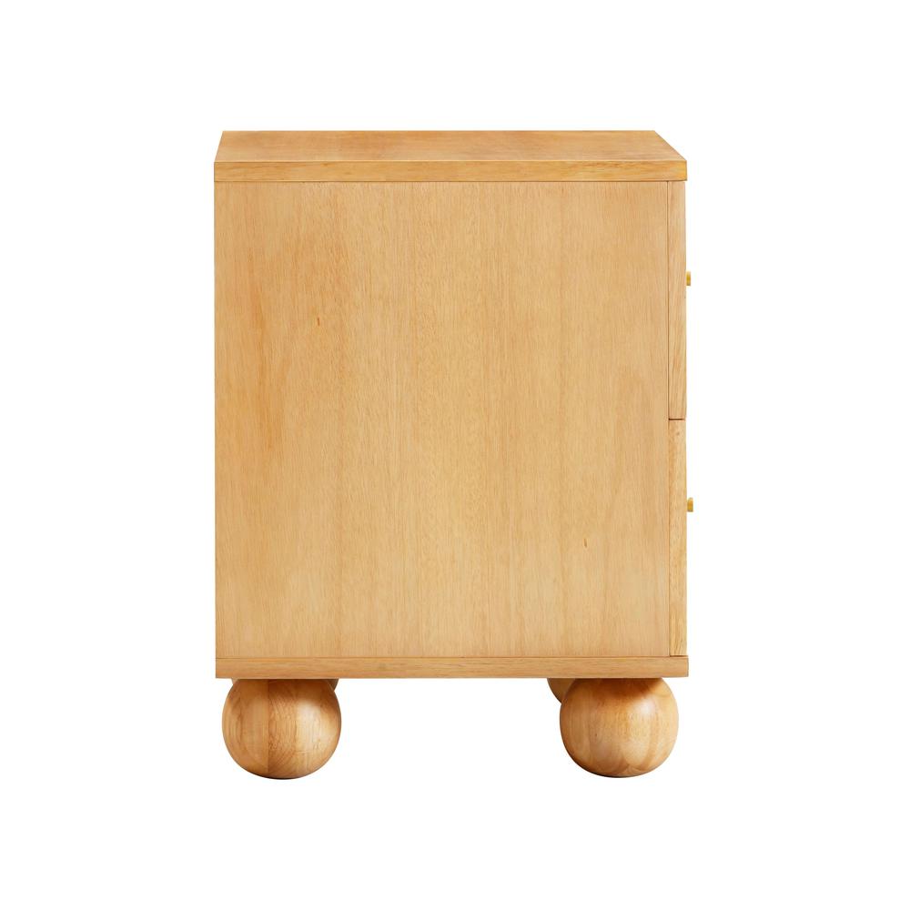 Grappa Natural Wood & Rattan Wavy Nightstand. Picture 2