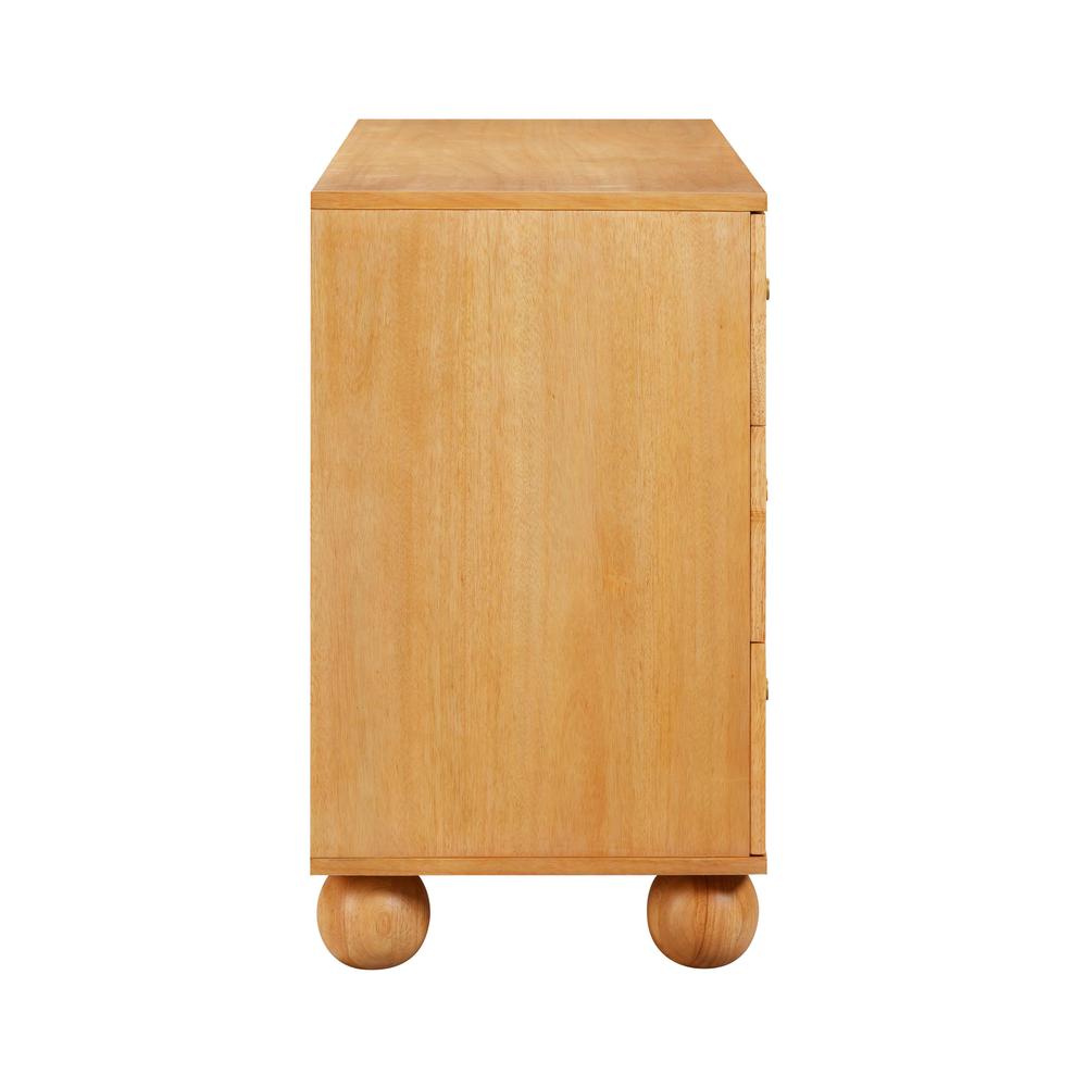 Grappa Natural Wood & Rattan Wavy Dresser. Picture 2