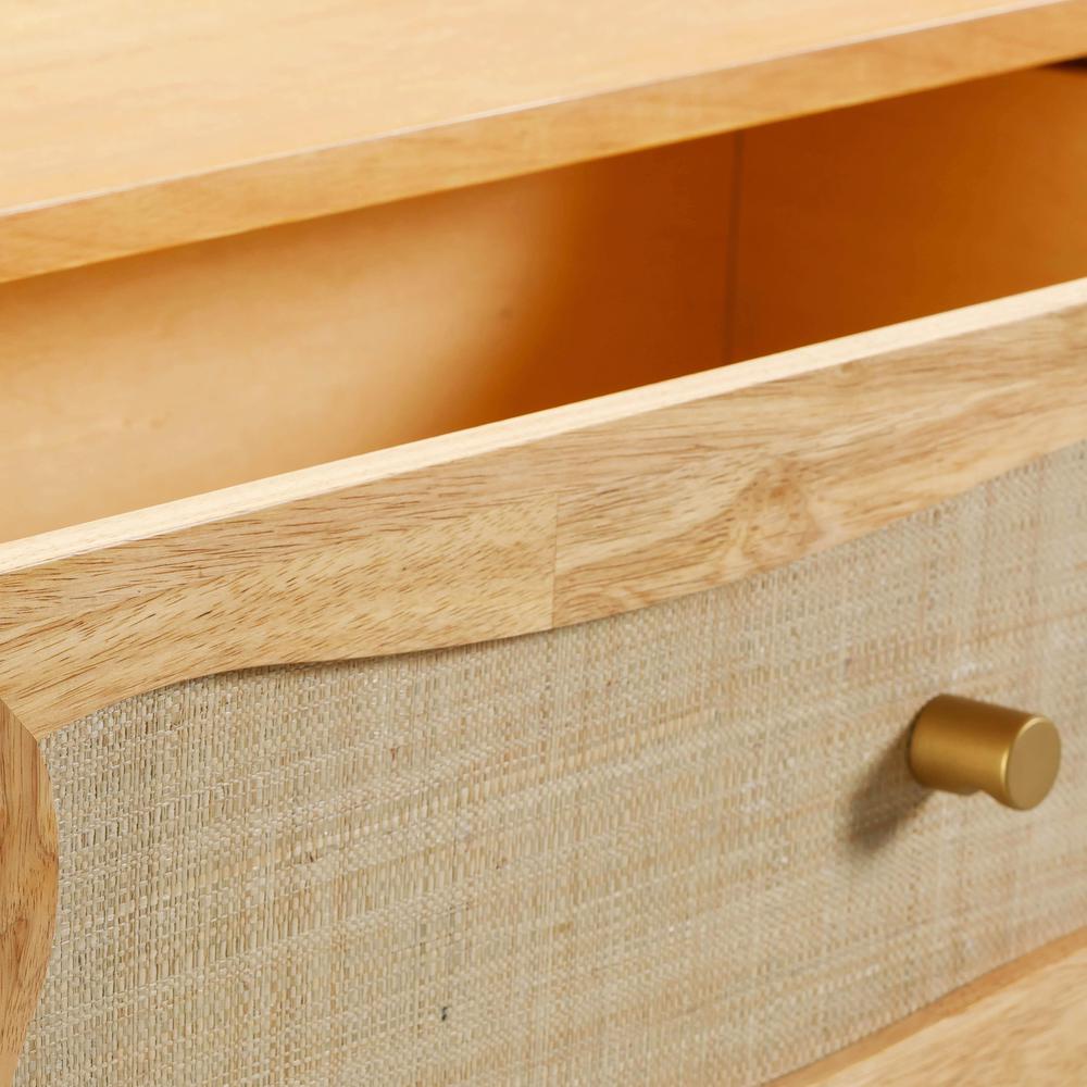 Grappa Natural Wood & Rattan Wavy Dresser. Picture 3