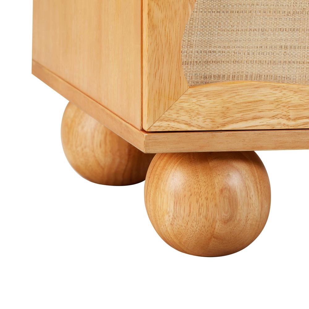 Grappa Natural Wood & Rattan Wavy Dresser. Picture 4