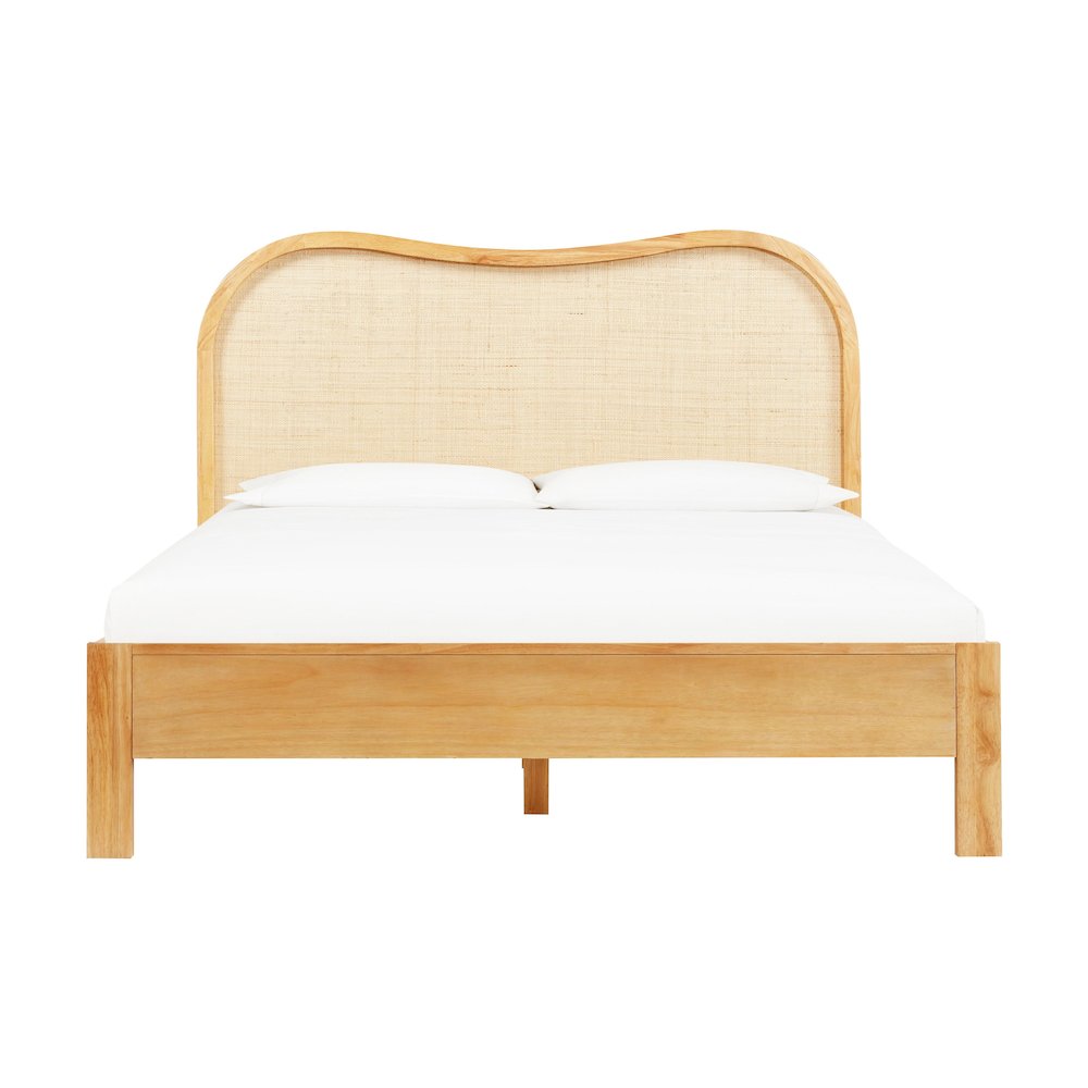 Grappa Natural Wood & Rattan Queen Bed. Picture 3