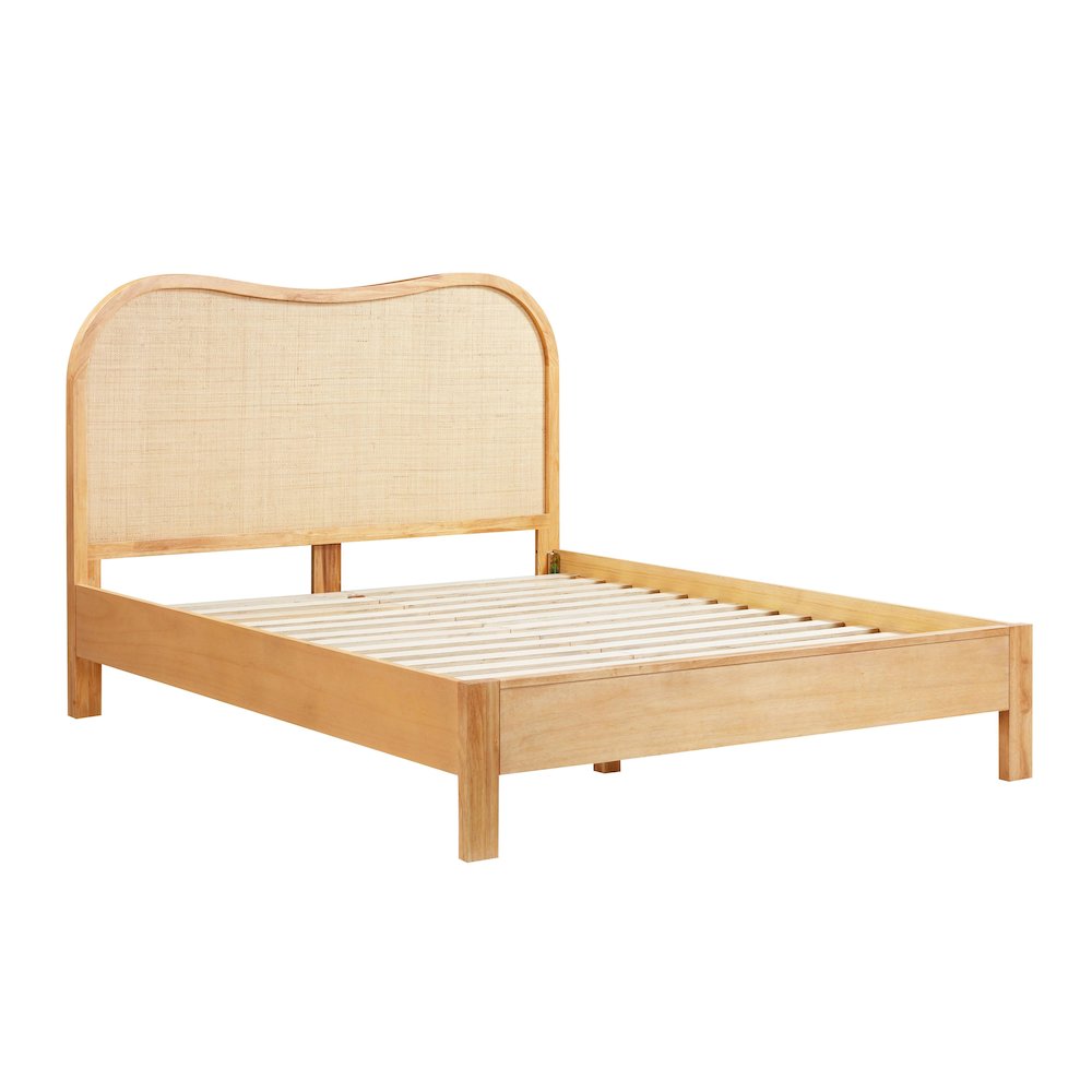 Grappa Natural Wood & Rattan Queen Bed. Picture 7