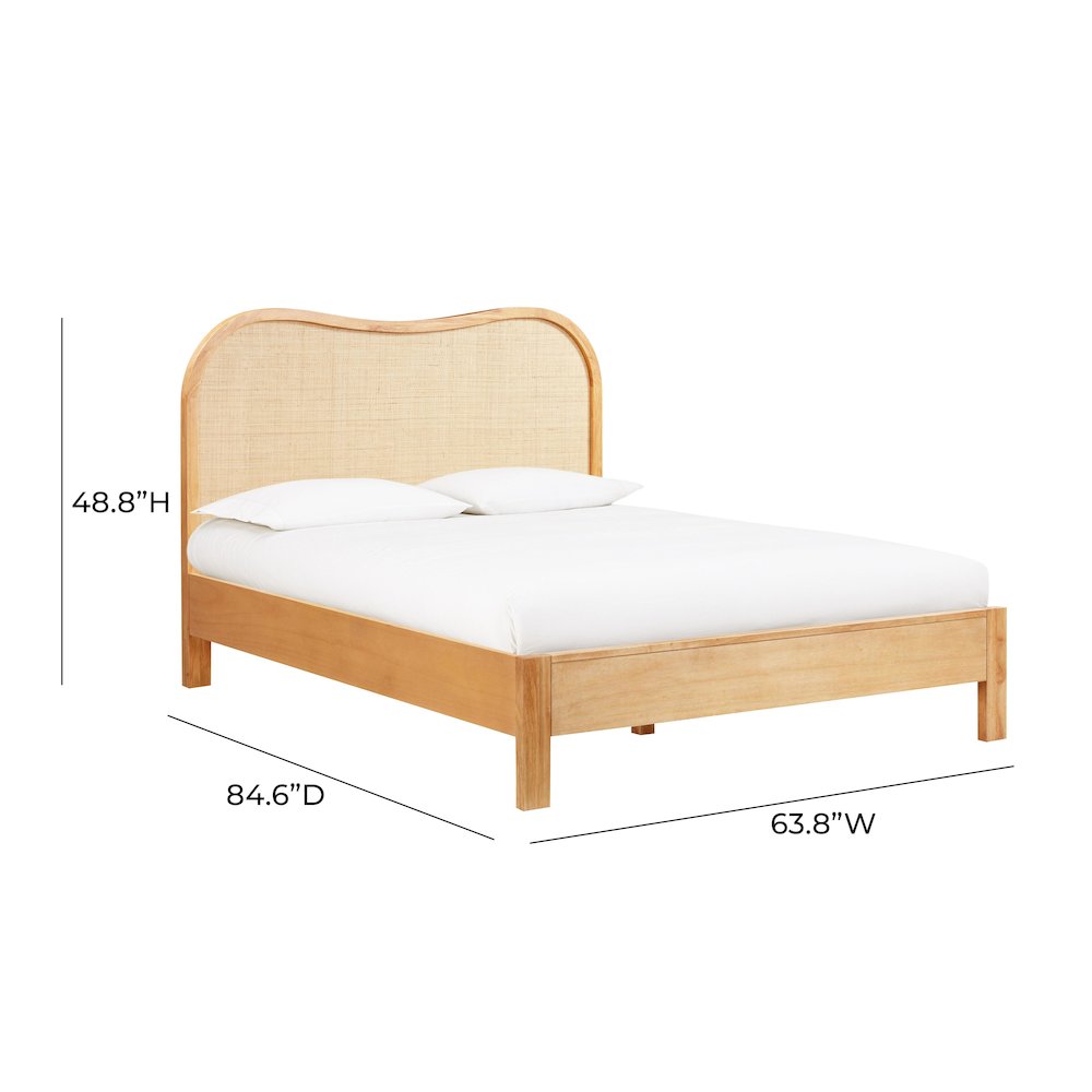 Grappa Natural Wood & Rattan Queen Bed. Picture 8