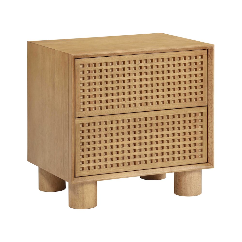 Miles Natural Rubberwood Nightstand. Picture 1
