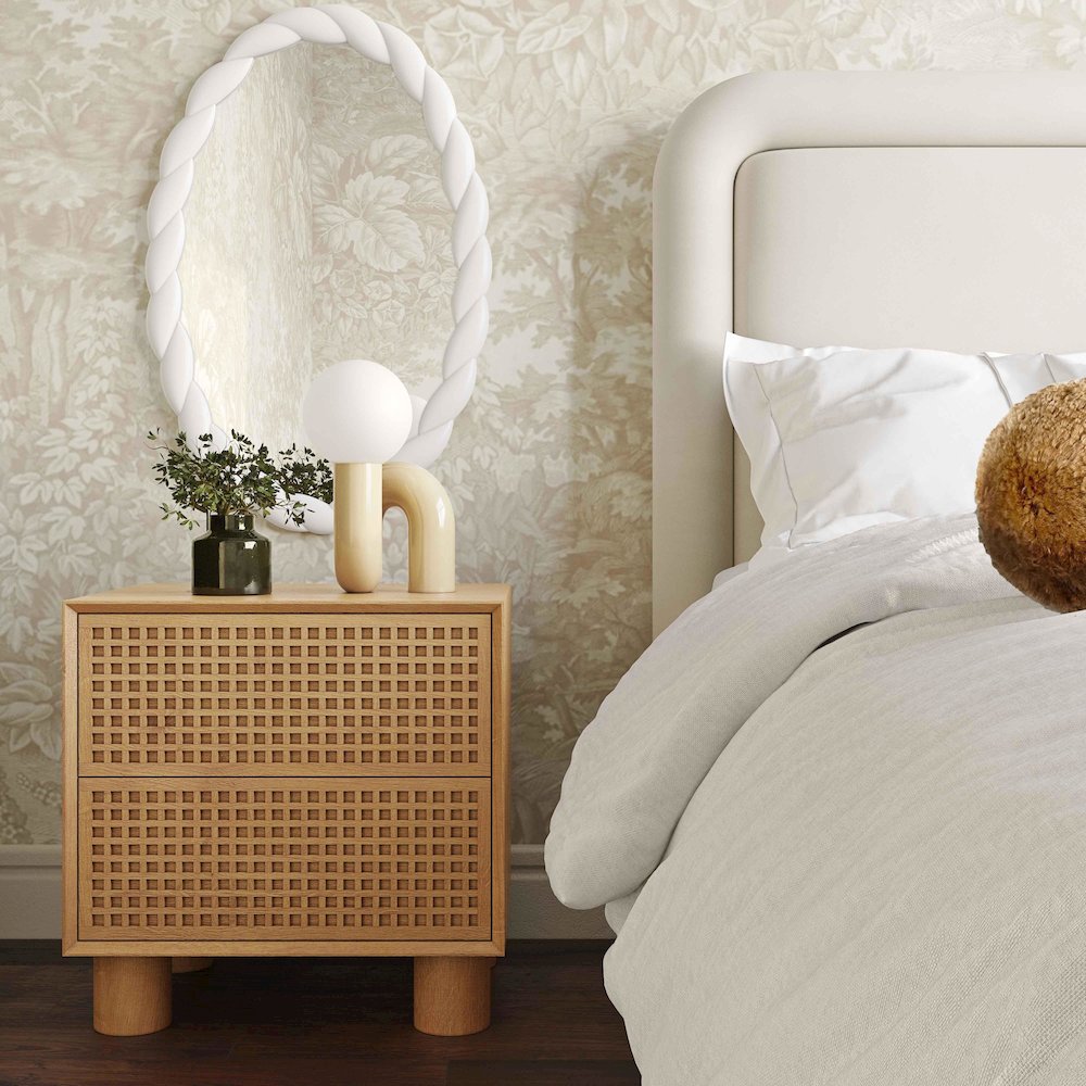 Miles Natural Rubberwood Nightstand. Picture 2