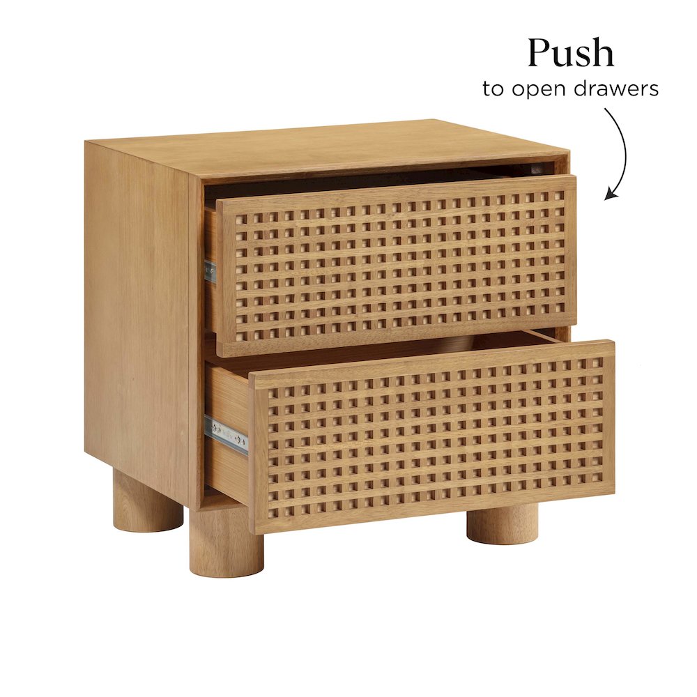 Miles Natural Rubberwood Nightstand. Picture 4