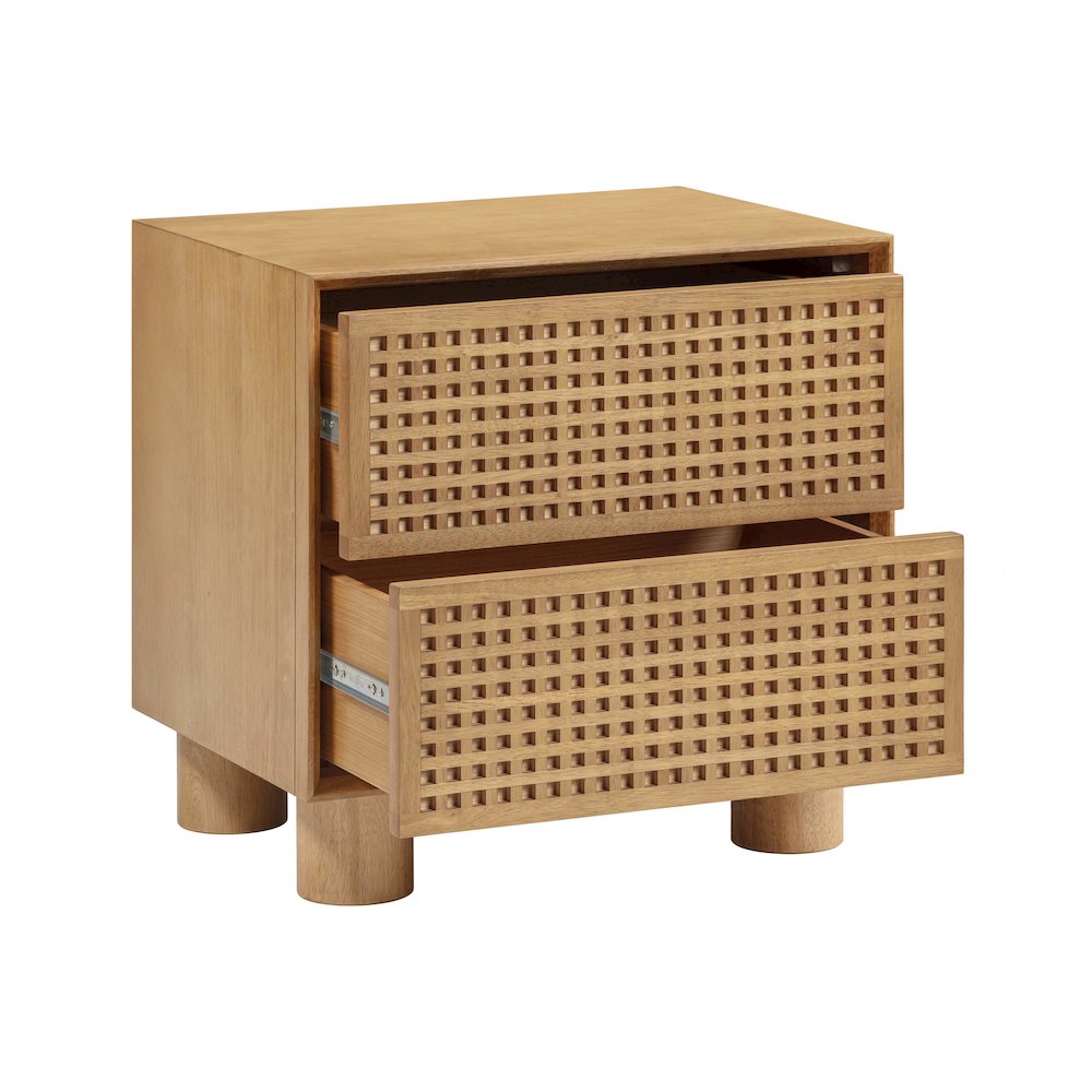 Miles Natural Rubberwood Nightstand. Picture 5