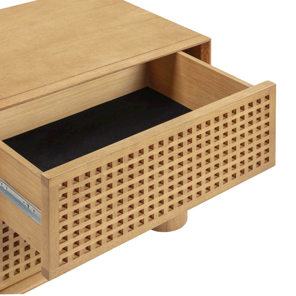 Miles Natural Rubberwood Nightstand. Picture 7