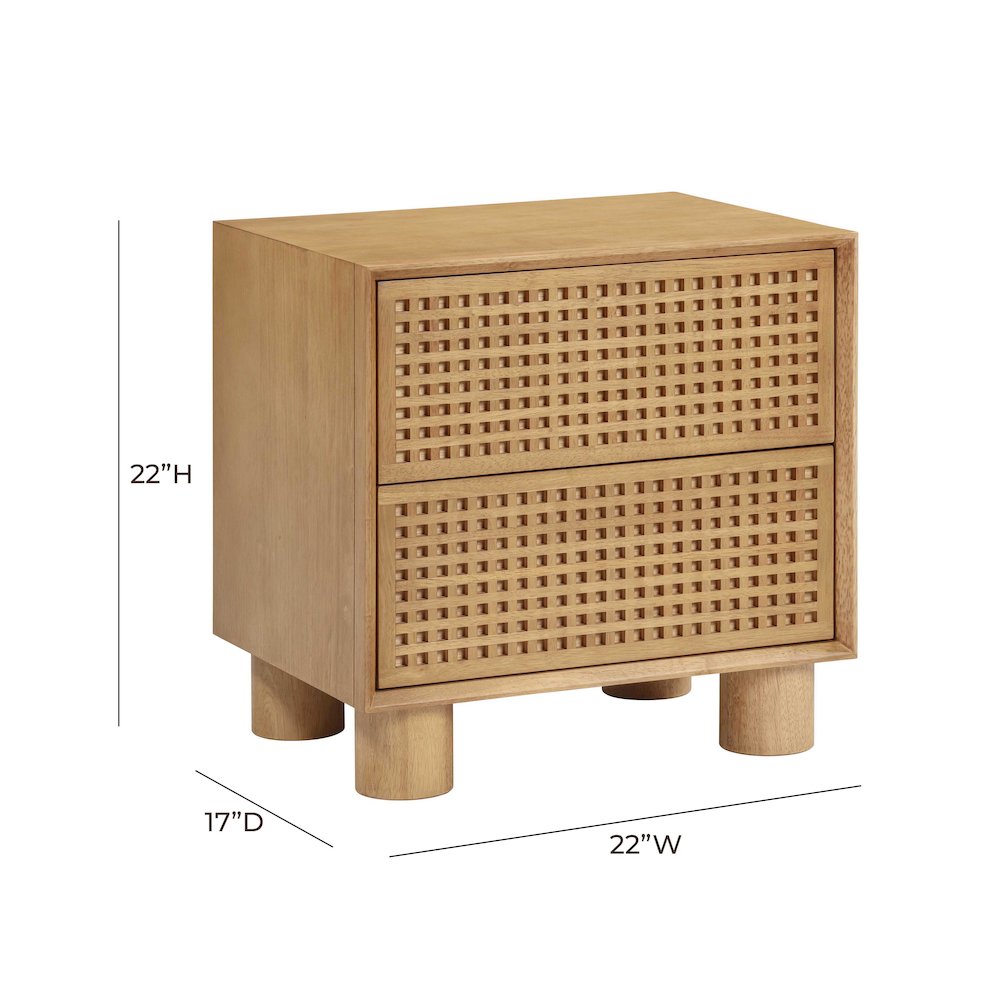 Miles Natural Rubberwood Nightstand. Picture 8