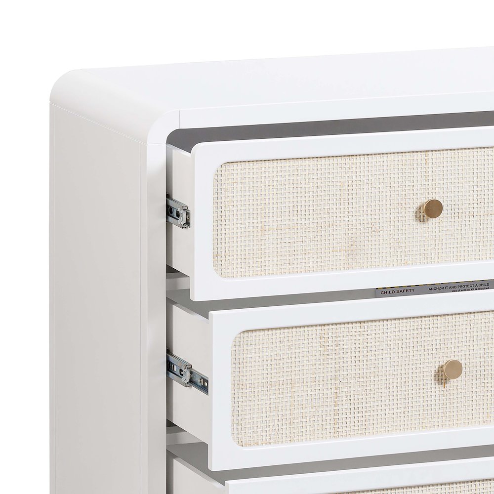 Patty White Rattan 6 Drawer Dresser. Picture 6
