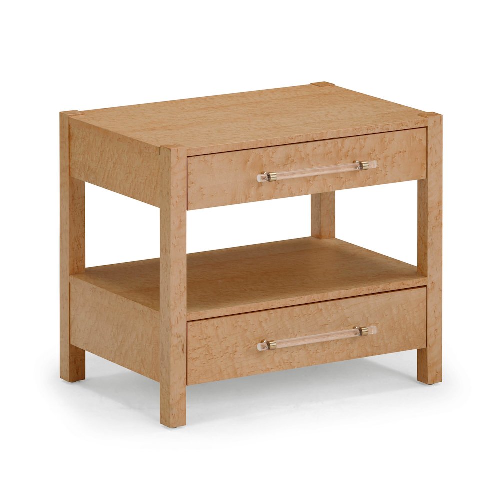 Brandyss Birdseye Maple 2-Drawer Nightstand. Picture 1
