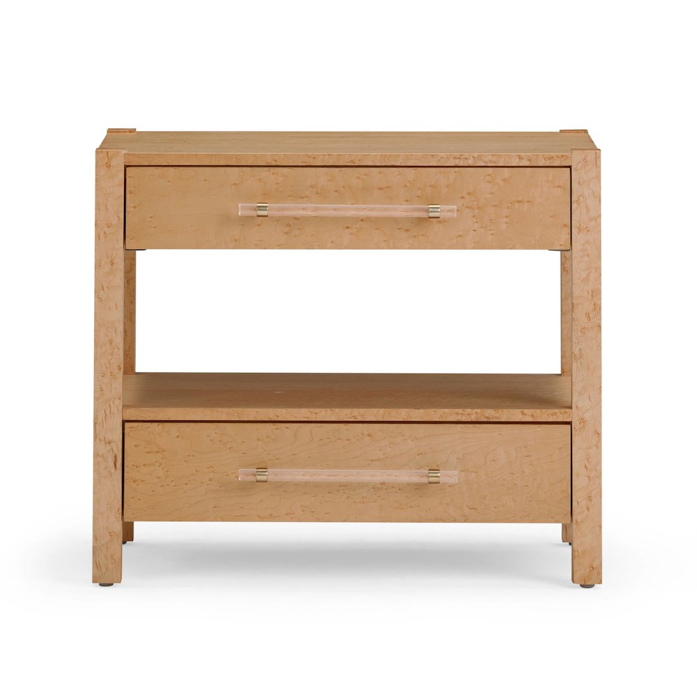 Brandyss Birdseye Maple 2-Drawer Nightstand. Picture 3