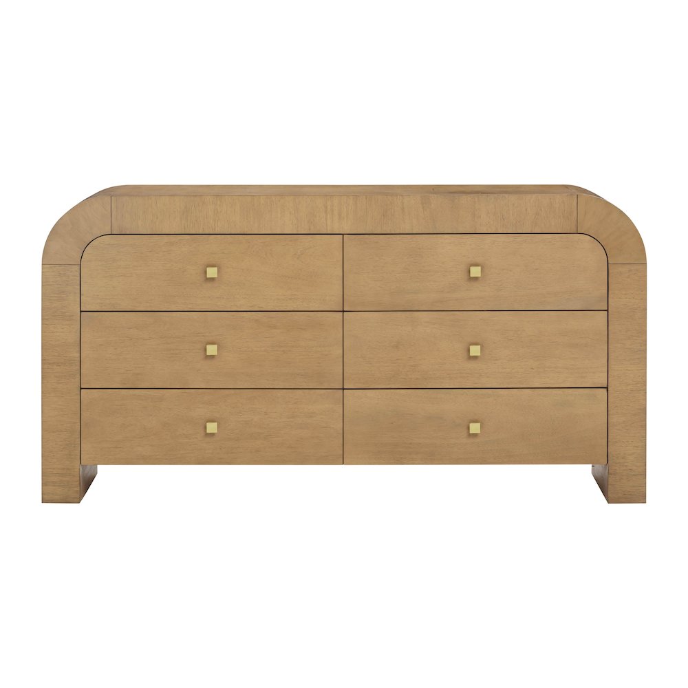 Hump 6 Drawer Natural Dresser. Picture 2