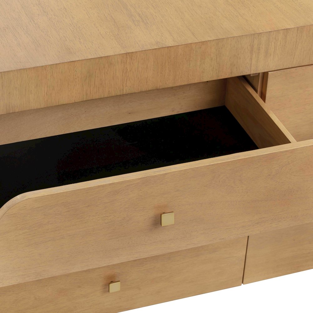 Hump 6 Drawer Natural Dresser. Picture 6
