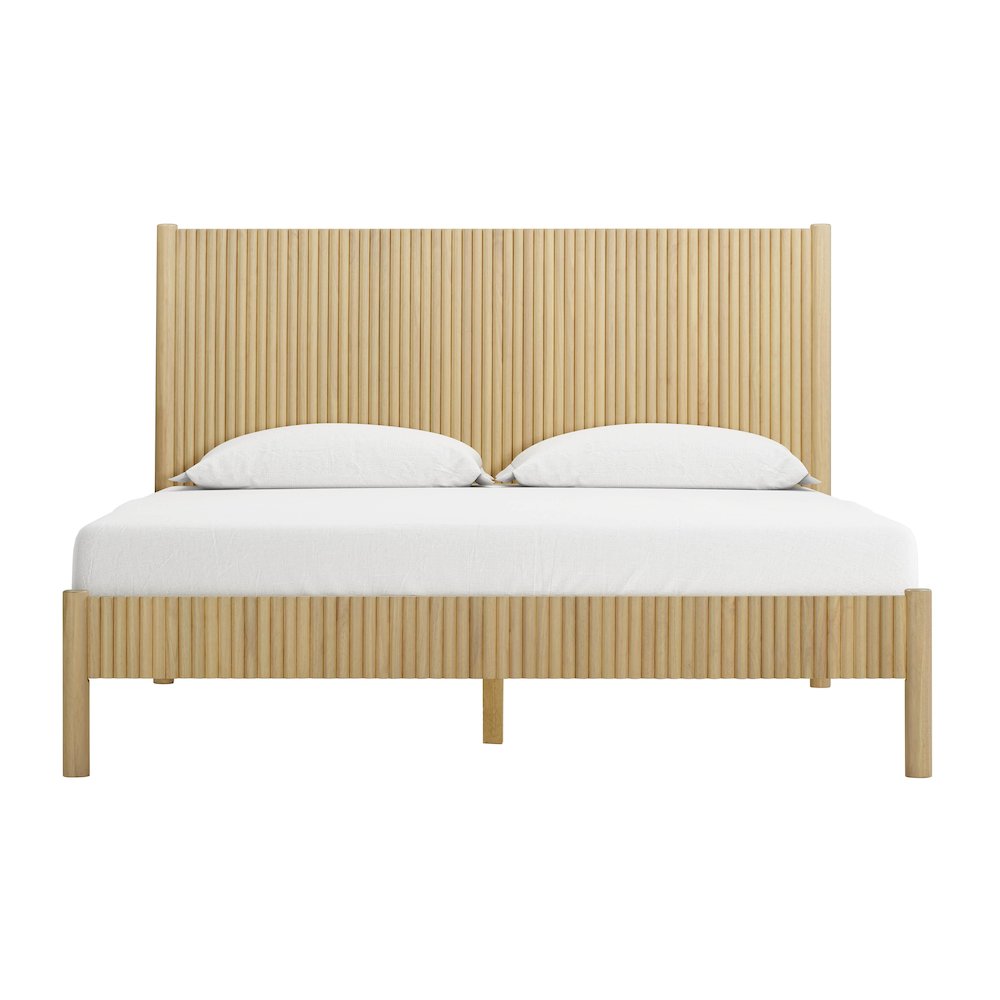 Tyla Natural Wood Queen Bed. Picture 2