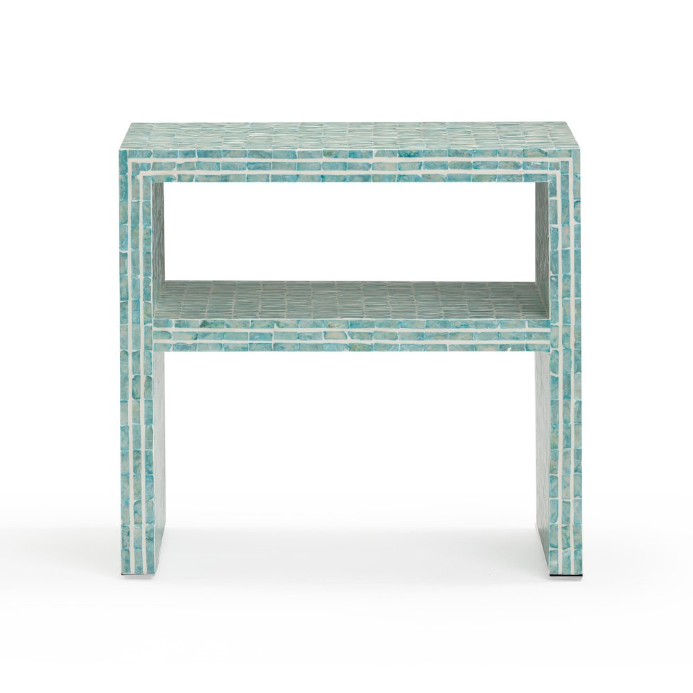 Derry Blue Capiz Shell Nightstand. Picture 3