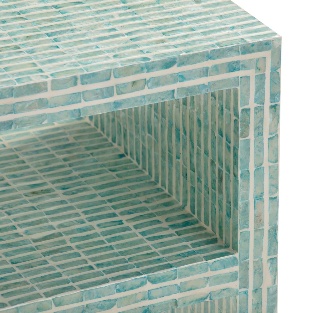 Derry Blue Capiz Shell Nightstand. Picture 5