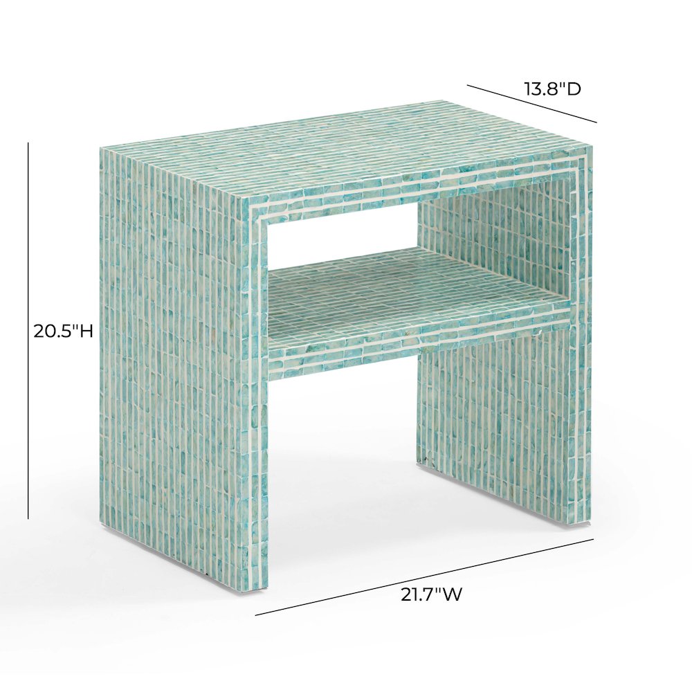 Derry Blue Capiz Shell Nightstand. Picture 8