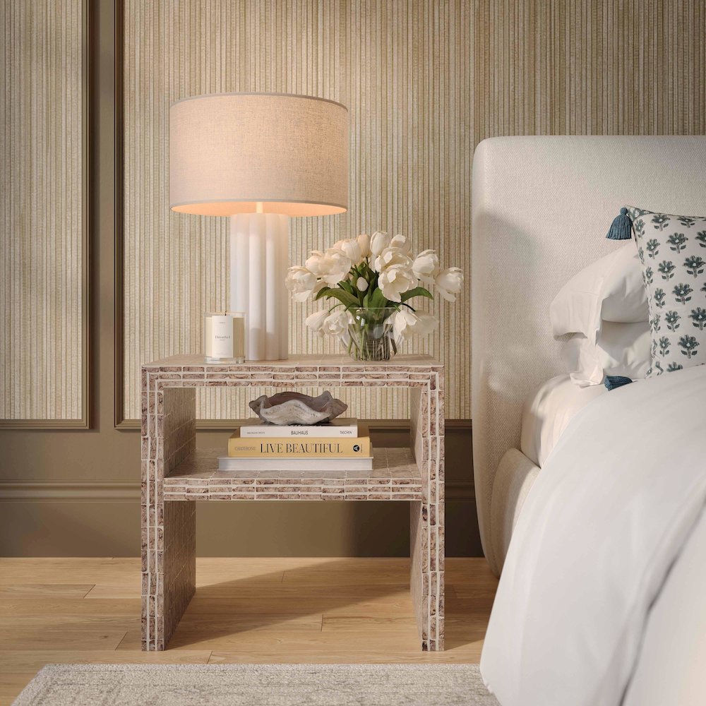 Derry Lavender Capiz Shell Nightstand. Picture 2