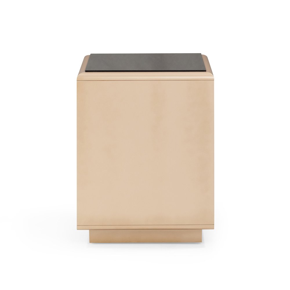 Martha Taupe Mirrored Nightstand. Picture 4