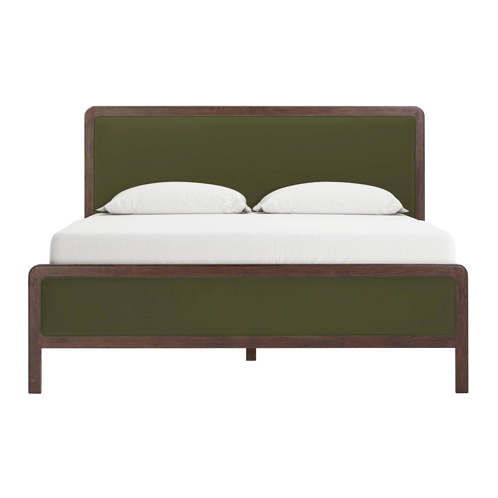 Hella Forest Green Velvet King Bed. Picture 1