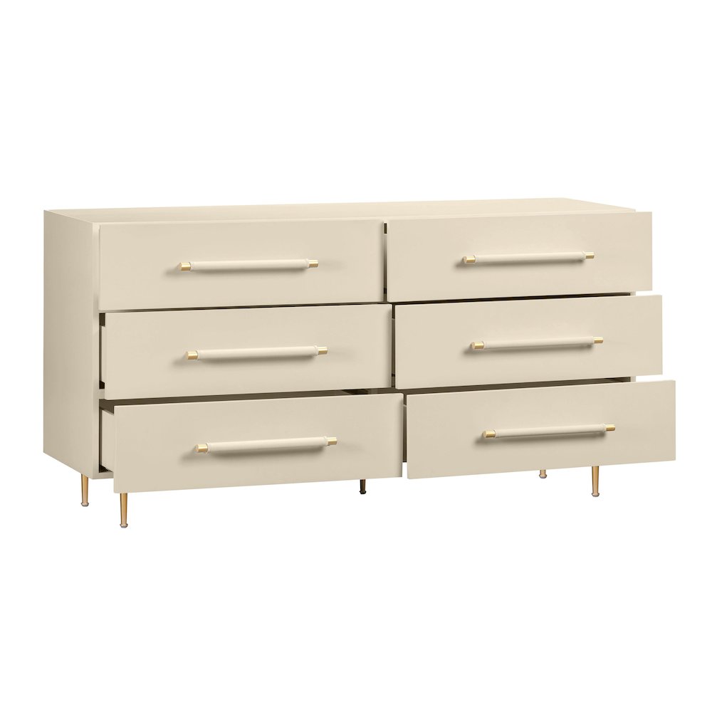 Trident Taupe 6 Drawer Dresser. Picture 4
