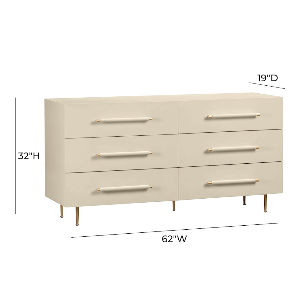 Trident Taupe 6 Drawer Dresser. Picture 8