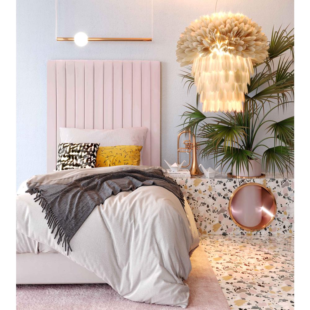 Arabelle Blush Velvet Bed in Twin. Picture 2