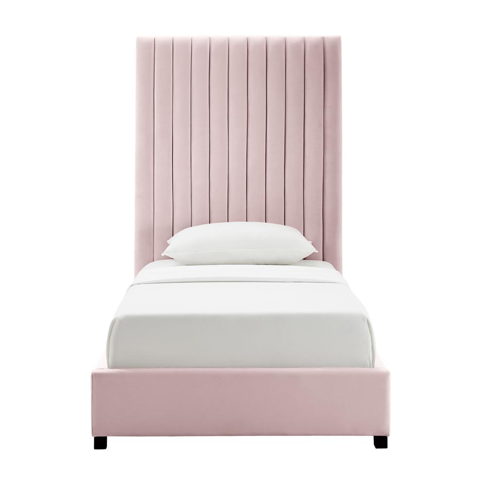 Arabelle Blush Velvet Bed in Twin. Picture 3