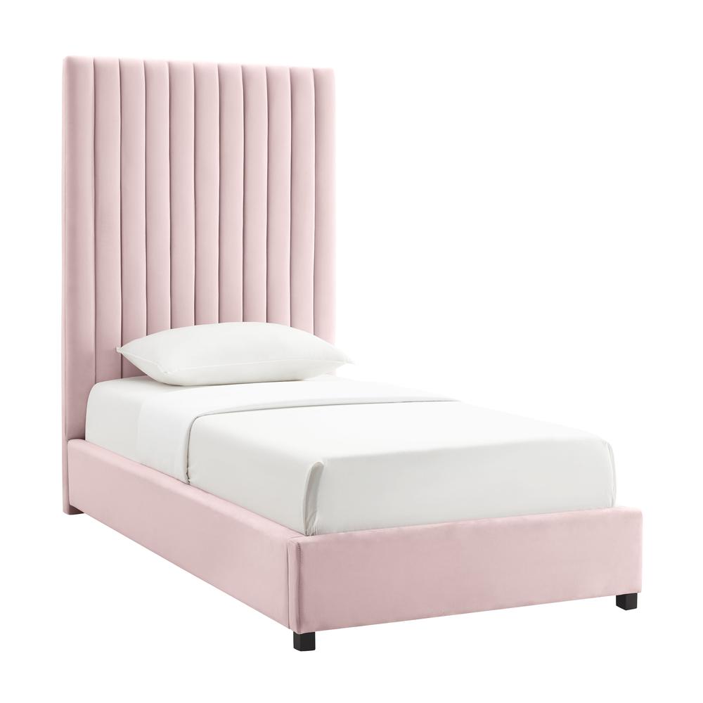 Arabelle Blush Velvet Bed in Twin. Picture 4
