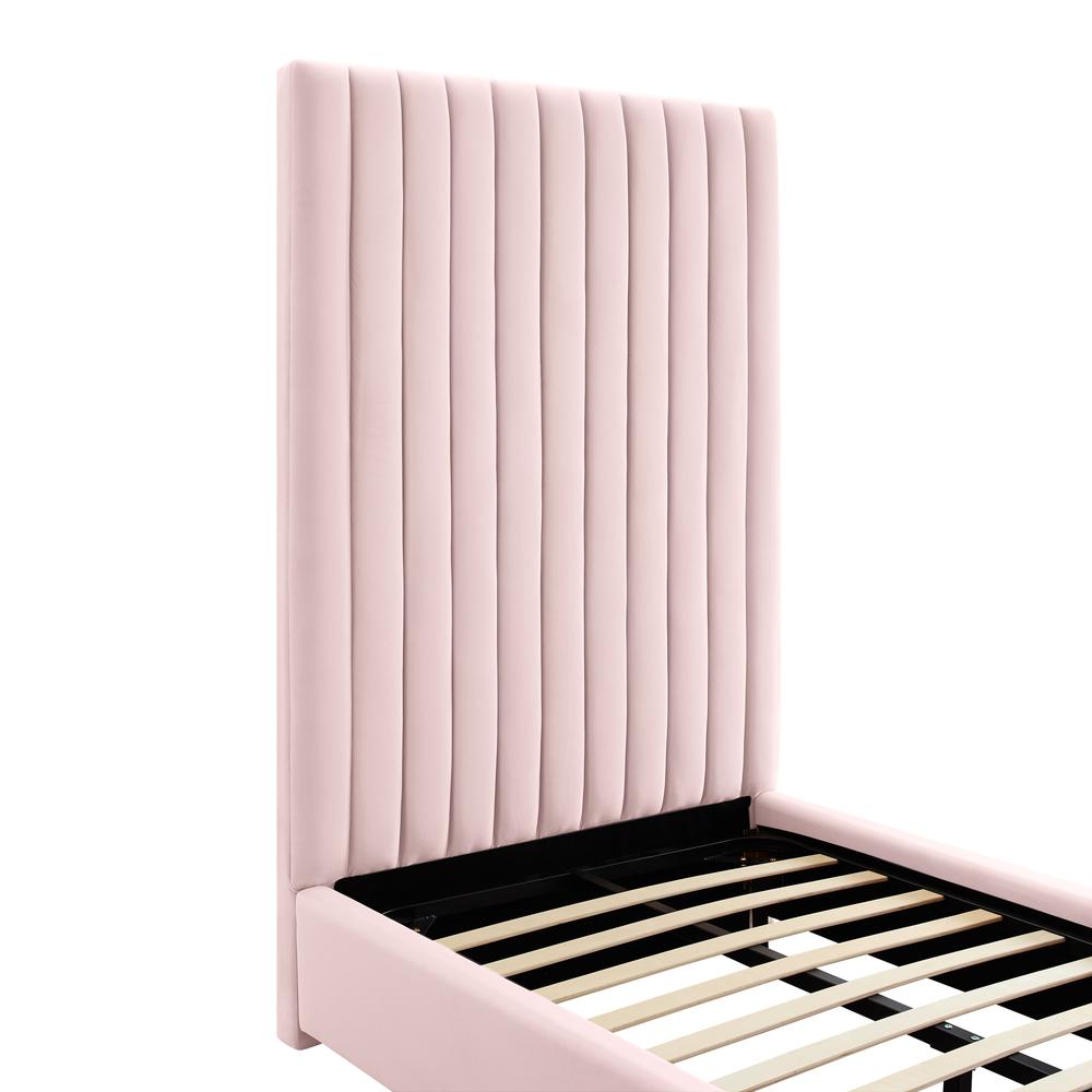 Arabelle Blush Velvet Bed in Twin. Picture 6