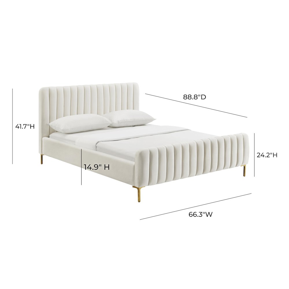 Angela Cream Bed in UK King. Picture 6