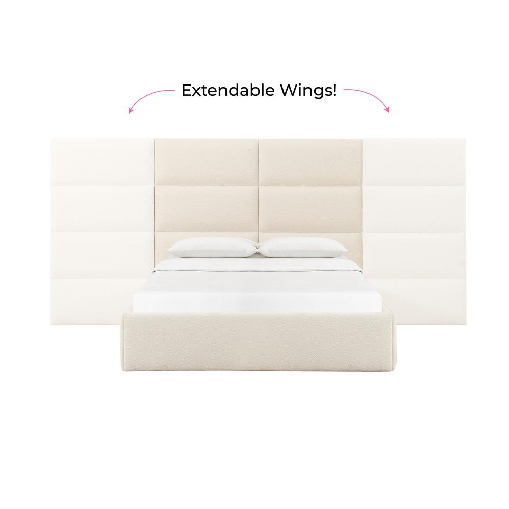 Eliana Cream Boucle Queen Wings (Set of 2). Picture 4