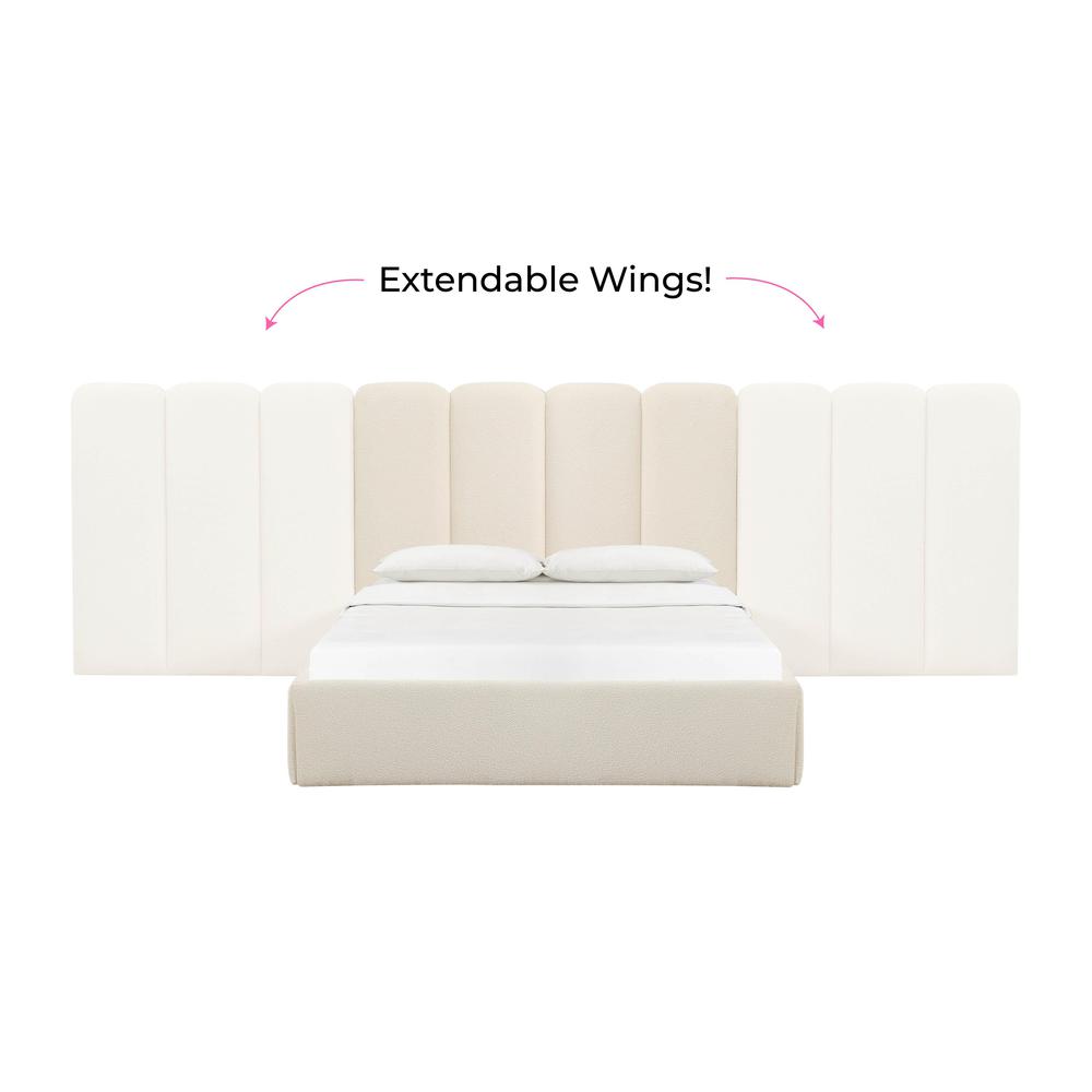 Palani Cream Boucle Wings - Queen or King (Set of 2). Picture 3