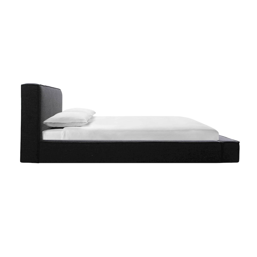 Olafur Black Linen King Bed. Picture 4
