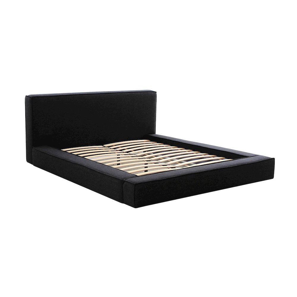Olafur Black Linen King Bed. Picture 5